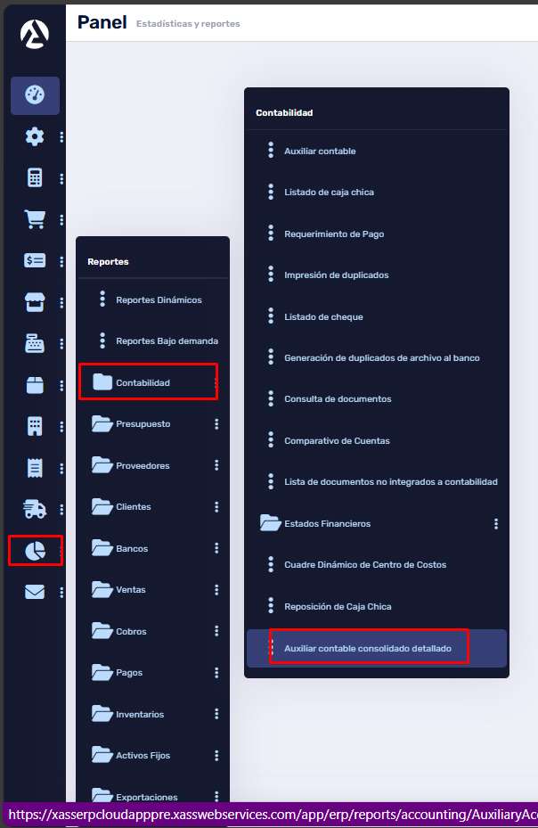 Auxiliar contable consolidado/detallado