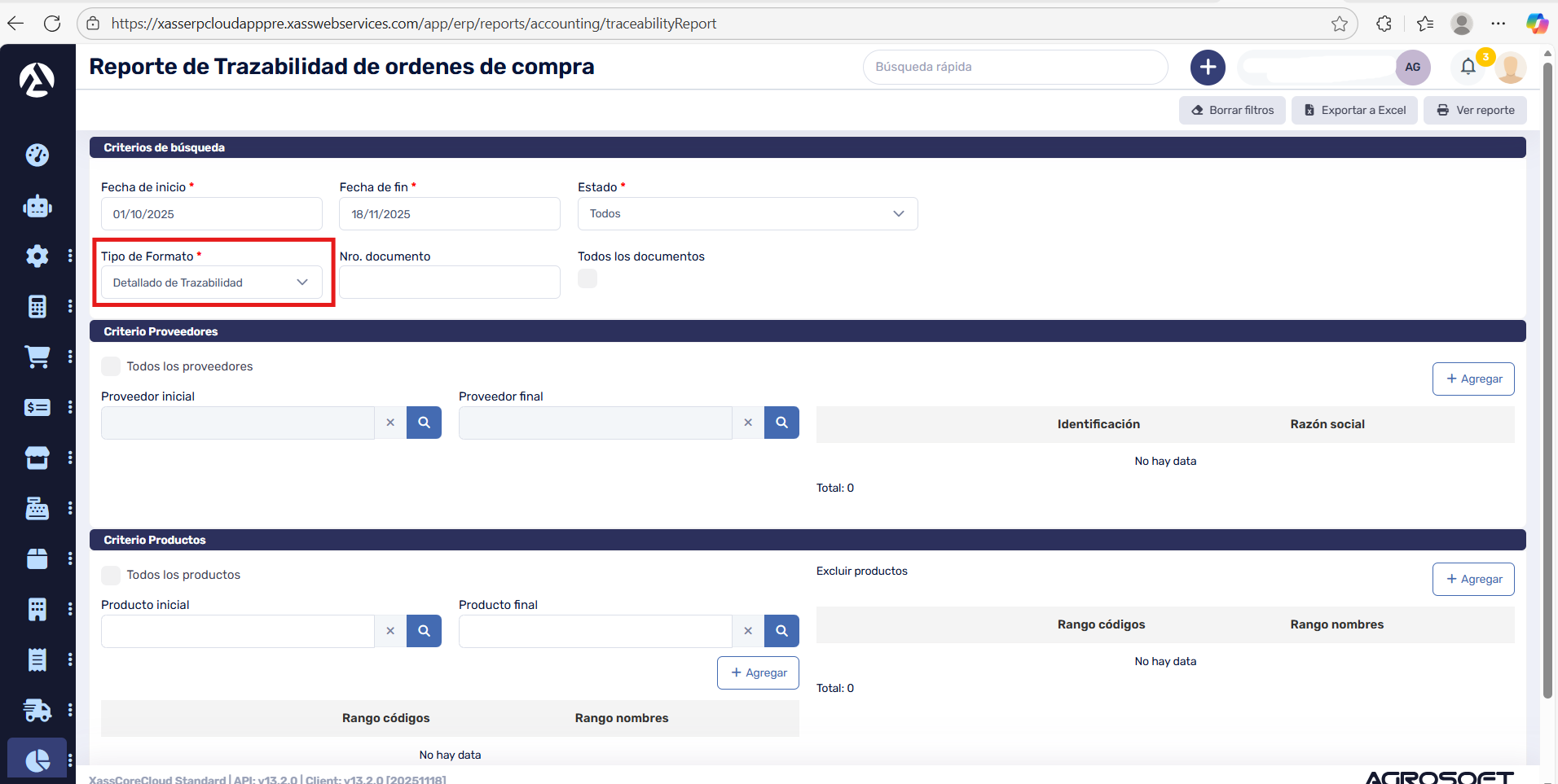Reporte de Trazabilidad de Órdenes de Compra